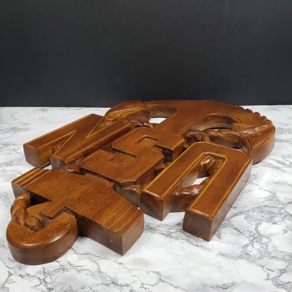 Handcarved Wood US Navy Chief Wall Decor Vintage - Picture 5 of 7